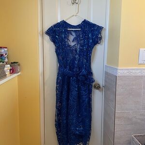 Vintage 1990s does 1920s Blue Dress
